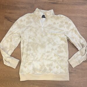 Original Use Beige Tie-Dye Quarter-Zip Sweater